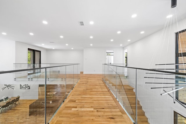 hall featuring light hardwood / wood-style flooring