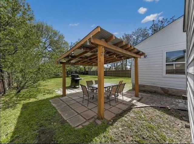 view of patio with grilling area