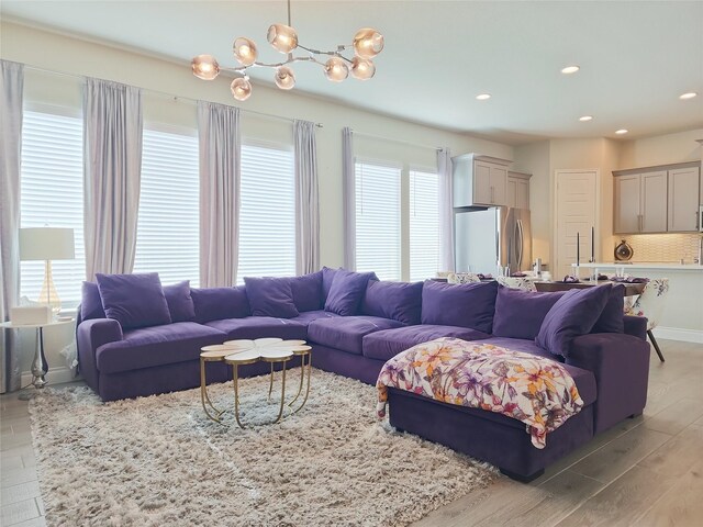 living room featuring plenty of natural light