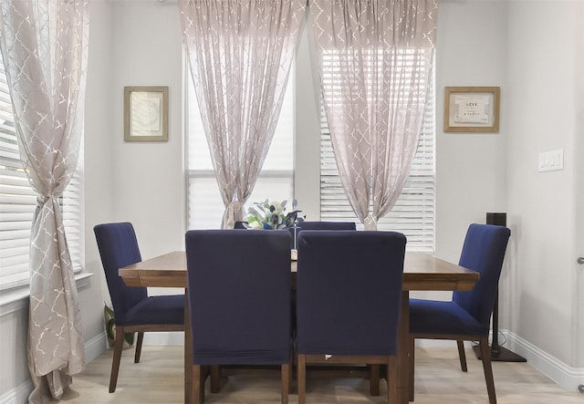 dining room featuring light hardwood / wood-style flooring