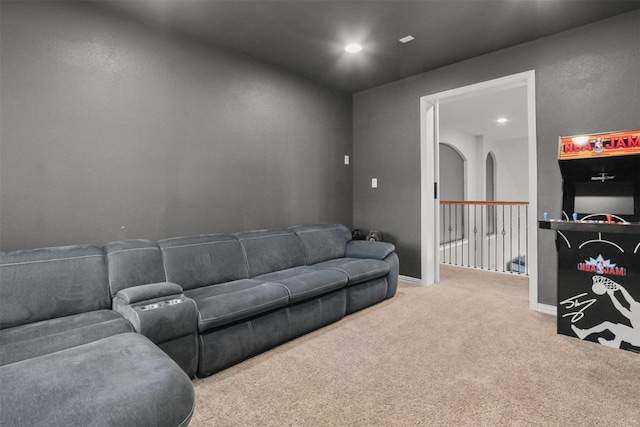 living room featuring carpet flooring