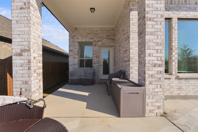 view of patio featuring area for grilling