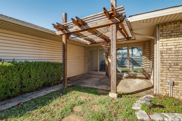 view of patio with a pergola