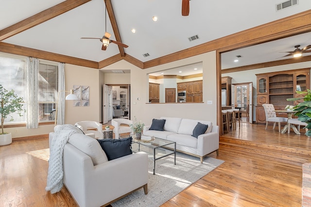 living room featuring light hardwood / wood-style floors