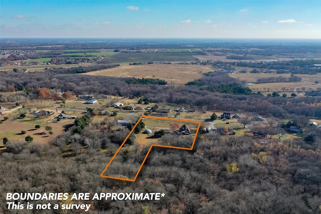 aerial view with a rural view