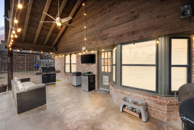 view of patio / terrace with ceiling fan