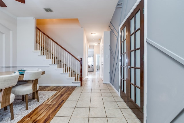 view of tiled entrance foyer