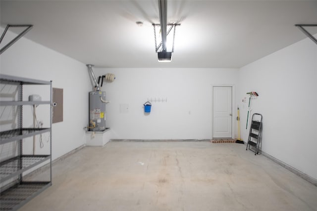 garage featuring gas water heater