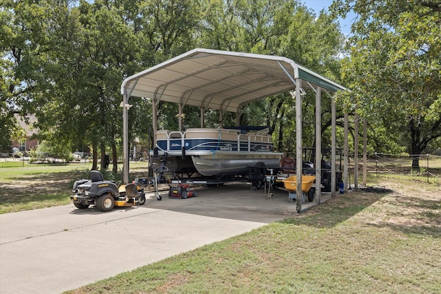 view of parking / parking lot with a carport