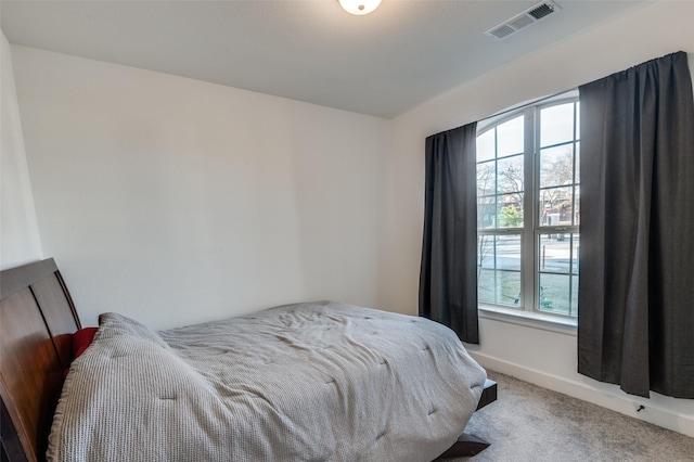 carpeted bedroom with multiple windows