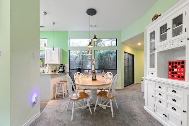 dining room featuring carpet floors