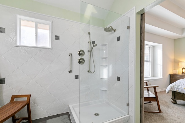 bathroom featuring walk in shower