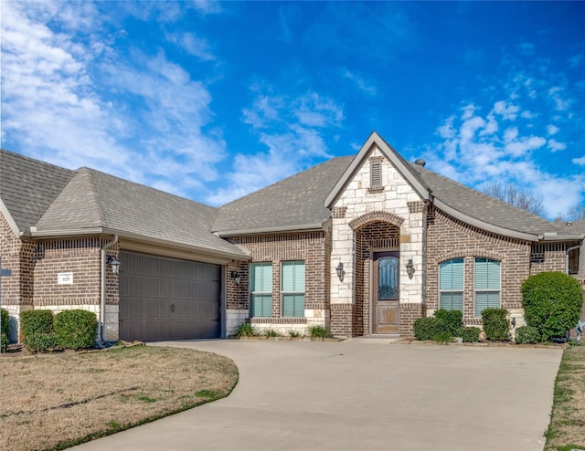 view of front facade with a garage