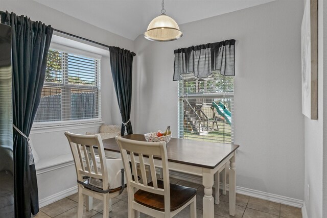 view of tiled dining space