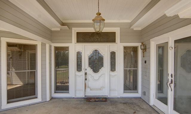 view of doorway to property