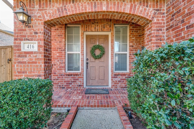 view of doorway to property