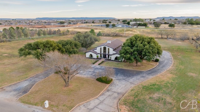 drone / aerial view with a rural view