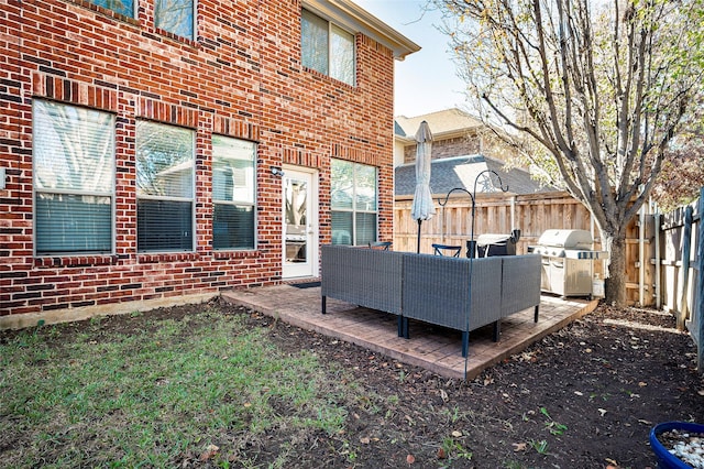 exterior space featuring a patio and an outdoor hangout area