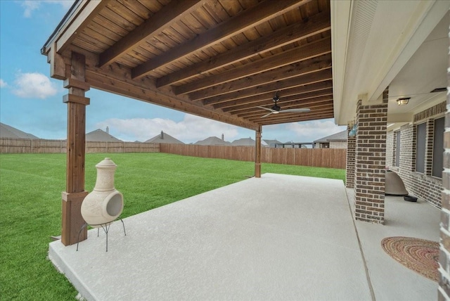 view of patio / terrace with ceiling fan