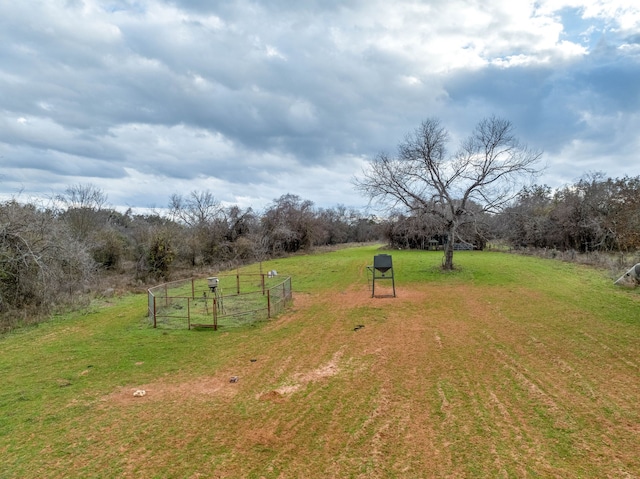 view of yard with a rural view