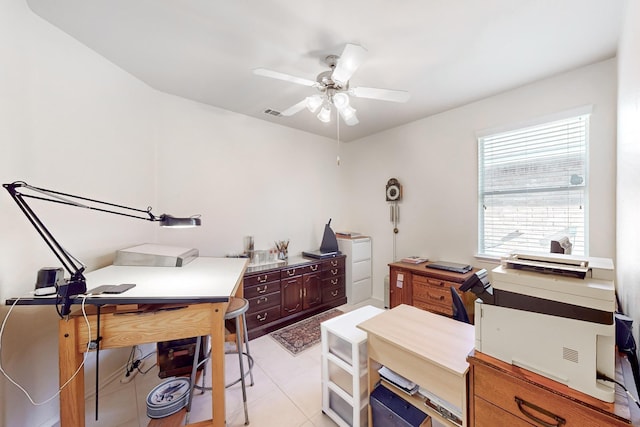 office with ceiling fan