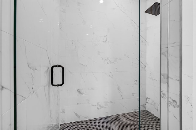 interior details featuring walk in shower