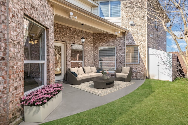 view of patio with an outdoor hangout area