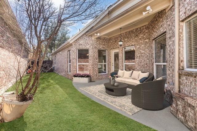 view of patio with an outdoor hangout area