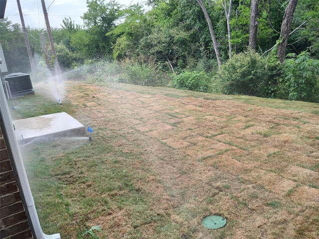 view of yard with central AC