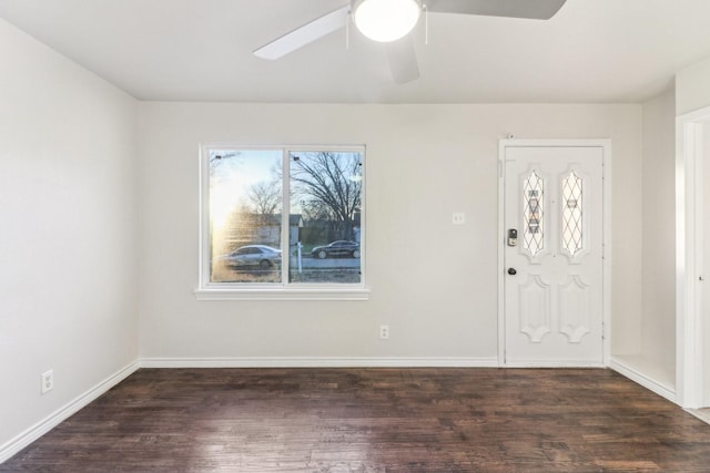 entryway with dark hardwood / wood-style floors