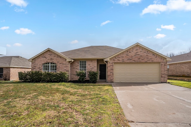 view of front of house with a garage and a front yard