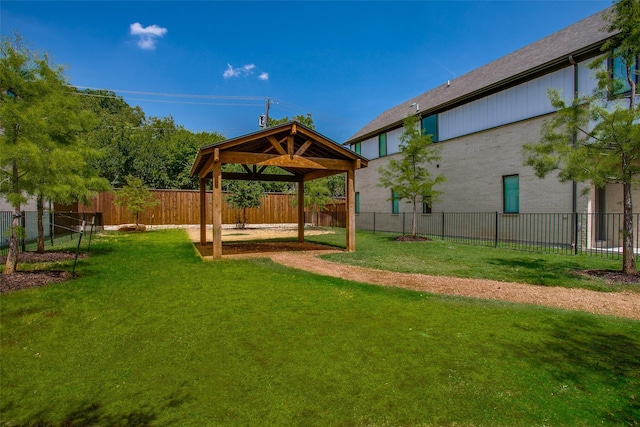 view of yard with a gazebo