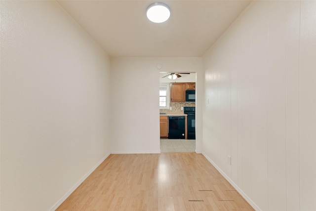 hall featuring light hardwood / wood-style flooring