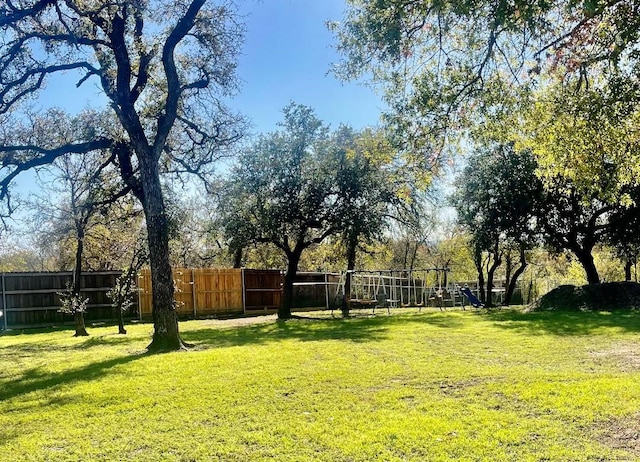 view of yard featuring a playground