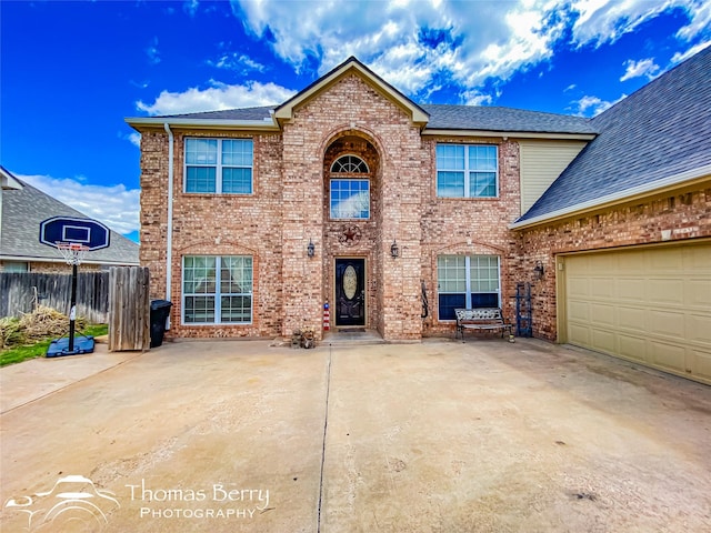 view of property with a garage