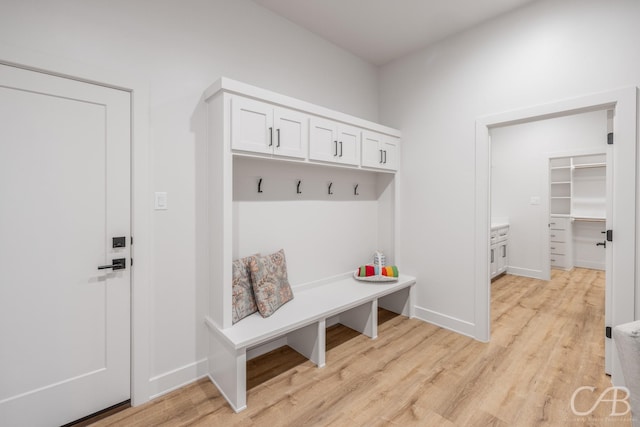 mudroom featuring light hardwood / wood-style floors