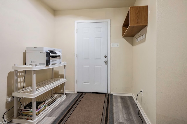 interior space featuring dark wood-type flooring