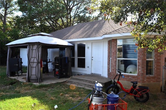 exterior space with a gazebo