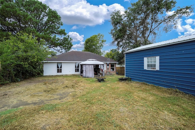 view of yard with a gazebo