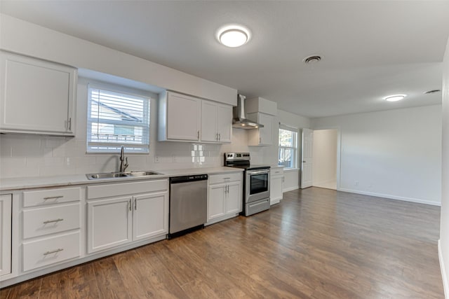 kitchen featuring backsplash, white cabinetry, sink, and appliances with stainless steel finishes