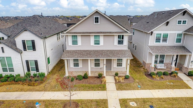 view of front of house with a front lawn