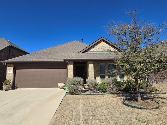 single story home with a garage