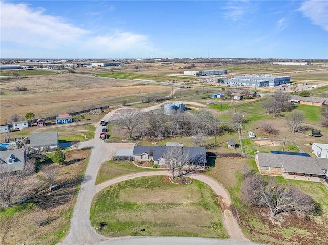 drone / aerial view with a rural view