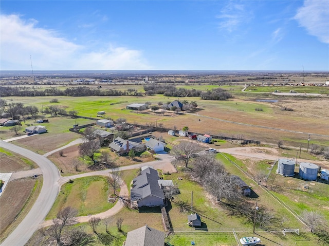 bird's eye view with a rural view