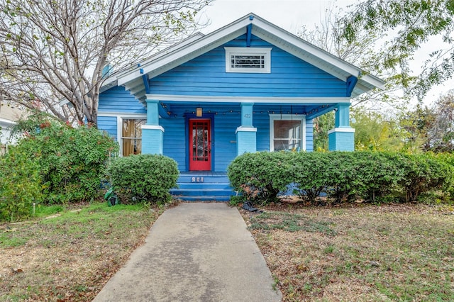 bungalow-style house featuring a porch