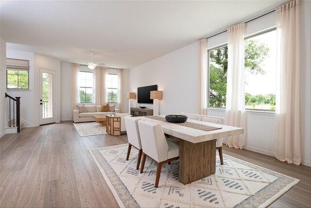 dining room featuring light wood-type flooring