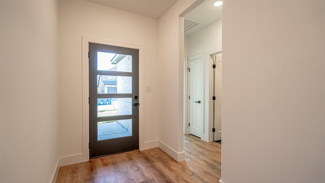 entryway featuring light wood-type flooring