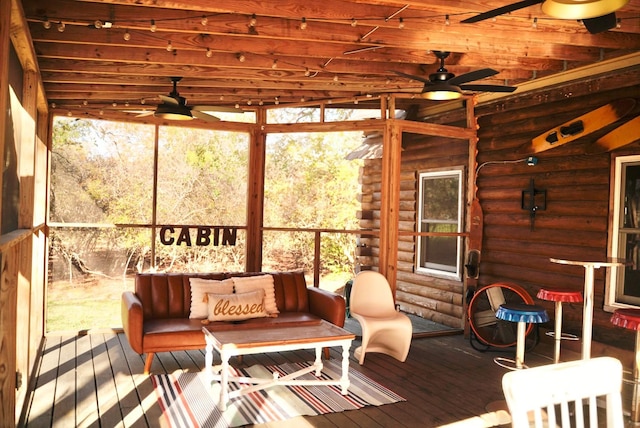 view of sunroom