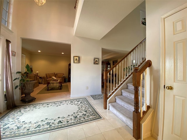 entryway featuring light tile patterned floors