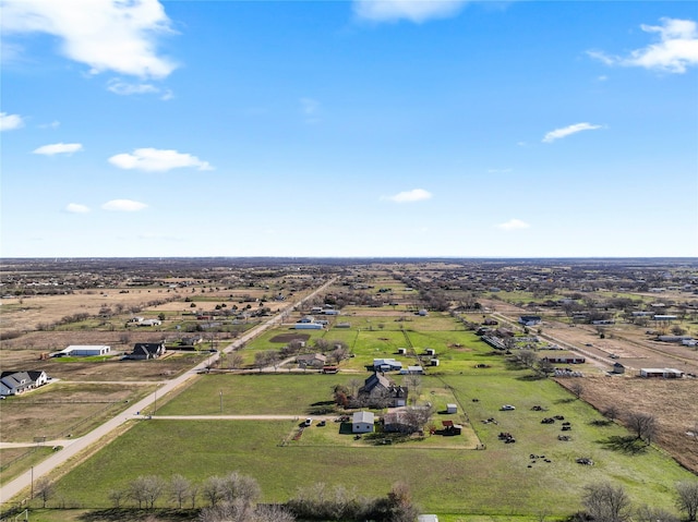 aerial view with a rural view